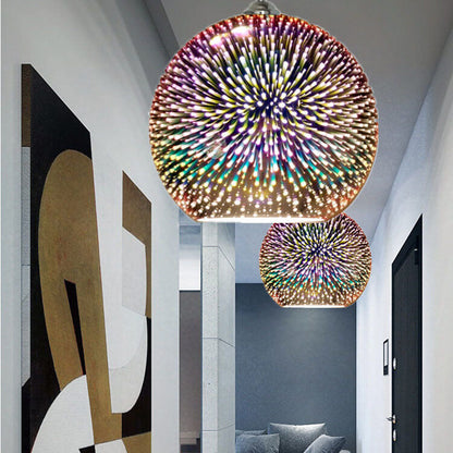 Brehn | Modern creative 3D colorful Fireworks Glass 1-Light Dome Pendant Light