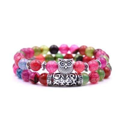 BowLift | Owl Charm Natural Stone Bracelet