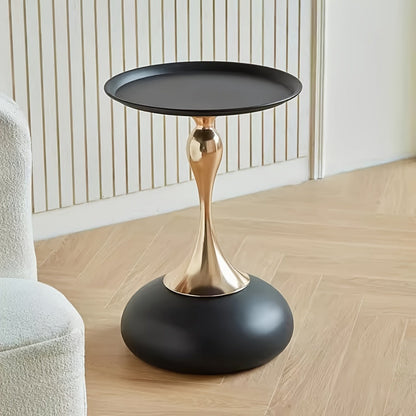 Modern side table with ceramic base and metal legs – 55 cm high | Skanto