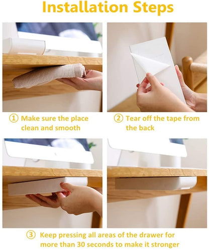 BowLift | Invisible drawer under the desk – Slim, hidden storage for workspace organization