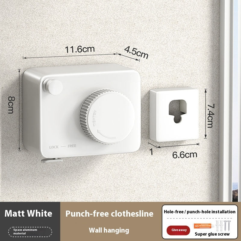 Telescopic Wall-Mounted Clothesline in Stainless Steel | Skanto