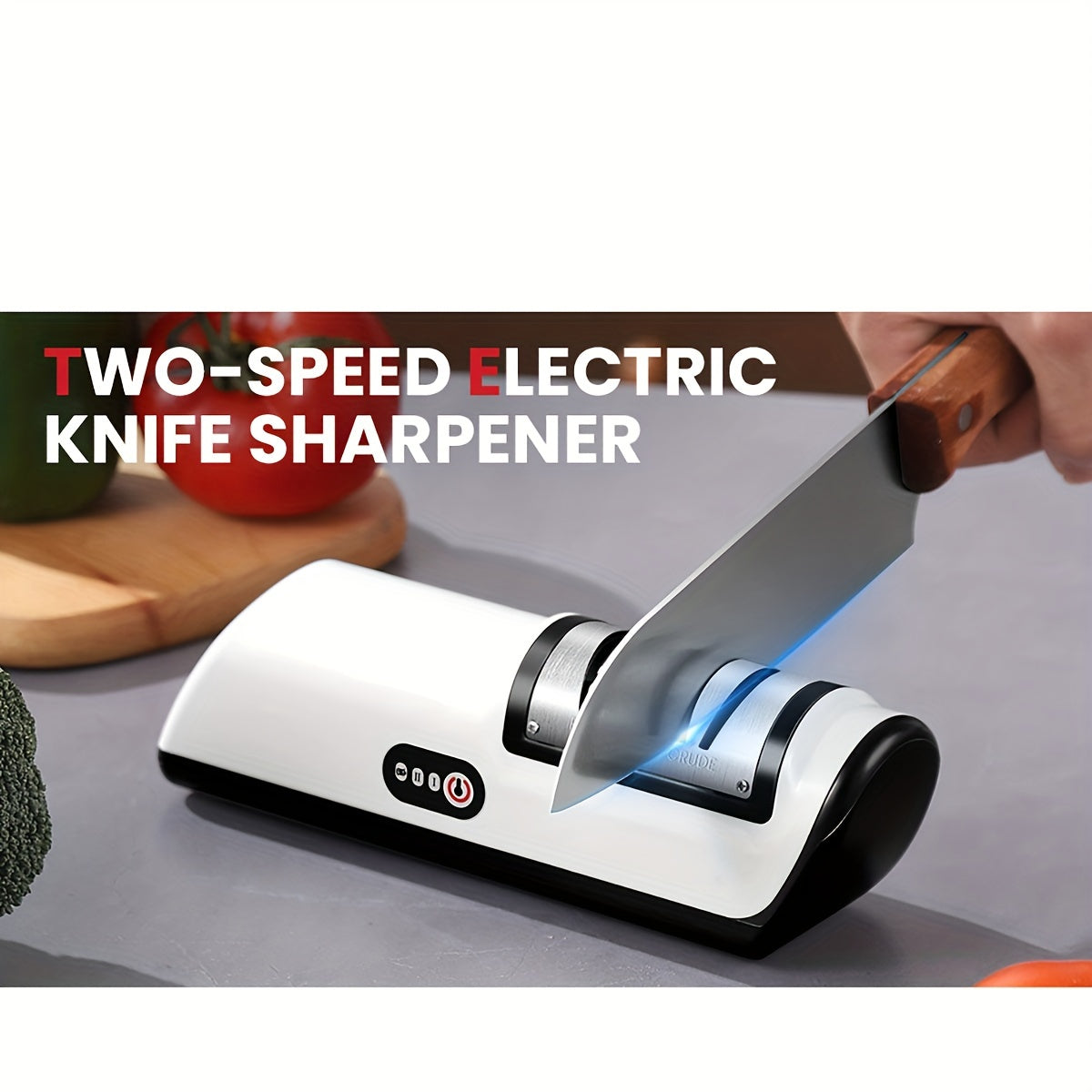 Skanto Skanto | Electric Knife Sharpener – Multifunctional Household Knife Sharpener, Fully Automatic USB Charging with 2 Speed Settings for Kitchen Use