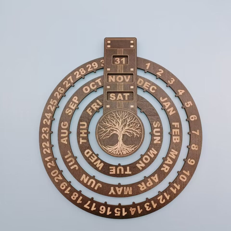 BowLift | Wood Rotating Circular Perpetual Calendar
