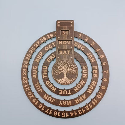 BowLift | Wood Rotating Circular Perpetual Calendar