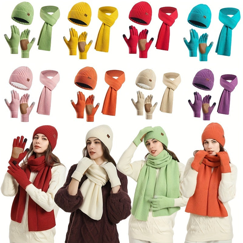 Skanto | Winter Comfort Set – Knit Hat, Scarf, and Gloves for Unisex