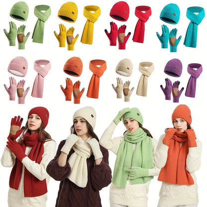 Skanto | Winter Comfort Set – Knit Hat, Scarf, and Gloves for Unisex