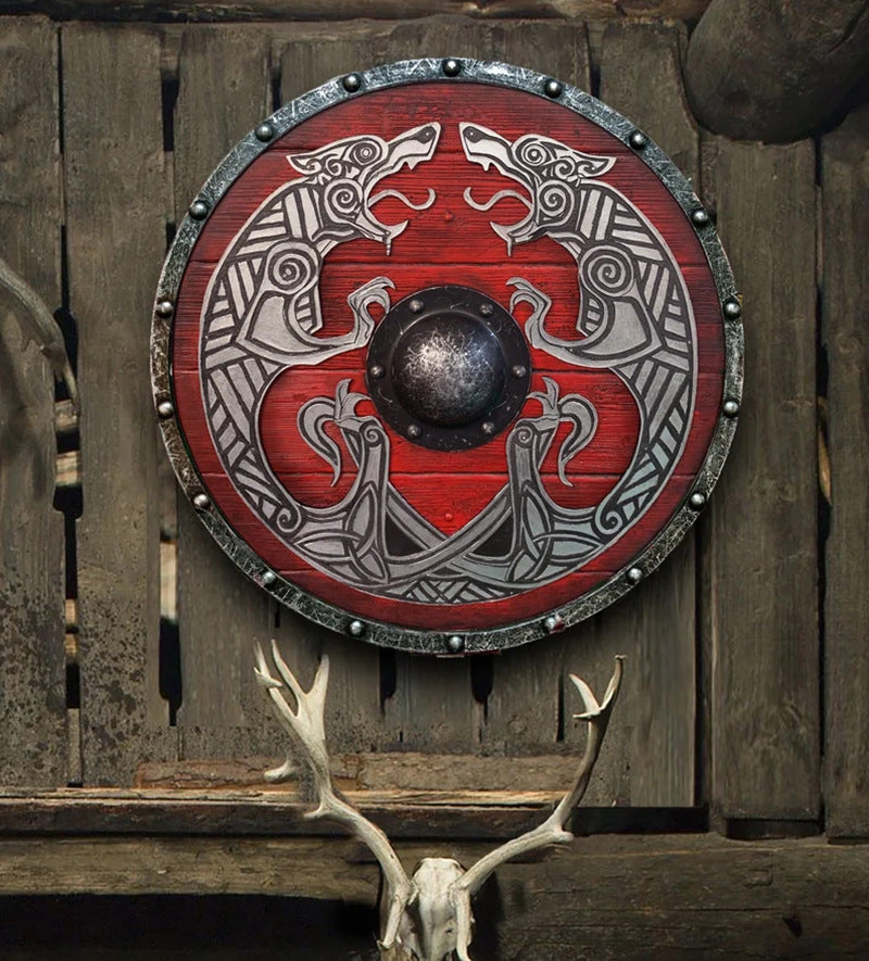 Skanto | Eivor Valhalla Raven Battle Damaged Viking Wood Shield 30CM