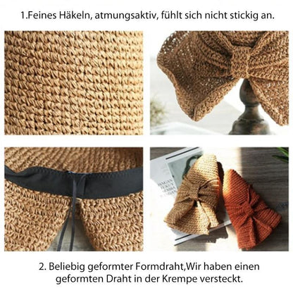 BowLift | Retro Folding Straw Hat with Bow