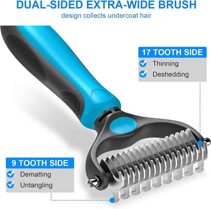 Double-sided pet grooming brush - End the hair chaos and enjoy quiet, cozy cuddle hours | Kalsten