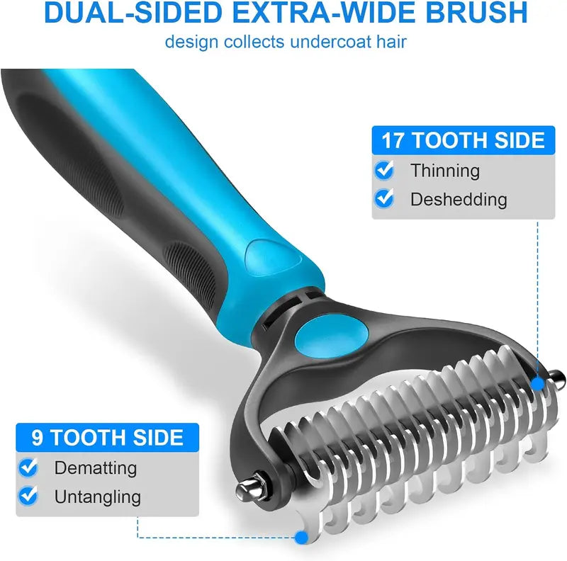 Double-Sided Pet Grooming Brush - End Pet Hair Chaos & Enjoy Quiet, Cozy Cuddle Sessions | Skanto