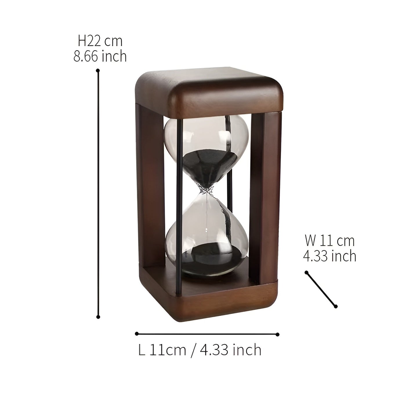 30-Minute Hourglass Timer - Solid Wood Frame & Decorative | Ideal for Office and Home | Skanto