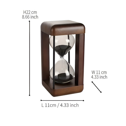 30-Minute Hourglass Timer - Solid Wood Frame & Decorative | Ideal for Office and Home | Skanto