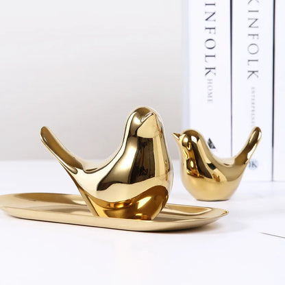 BowLift | Nordic Golden Ceramic Bird Decoration for Modern Home Decor
