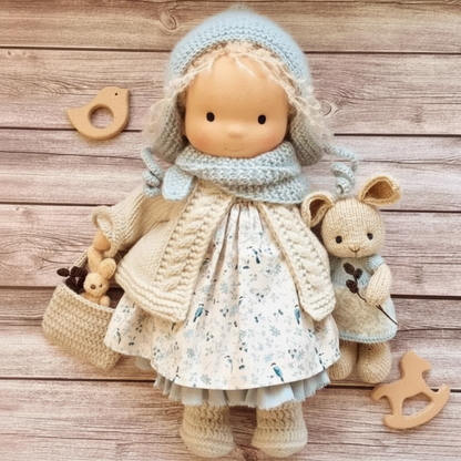 Skanto | Handmade Waldorf Doll | Cotton for Creative Play | Multicolored