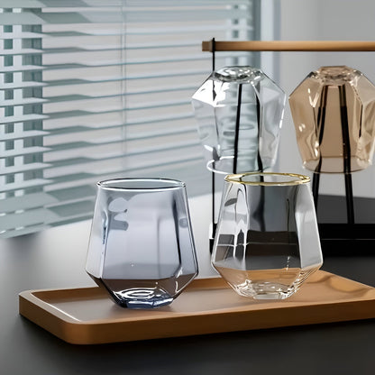 Glass Cup in Transparent Design, 4-Piece Set – Stylish and Decorative Design | 300 ml Glass Cup for Water, Juice, and Tea | Bowlift