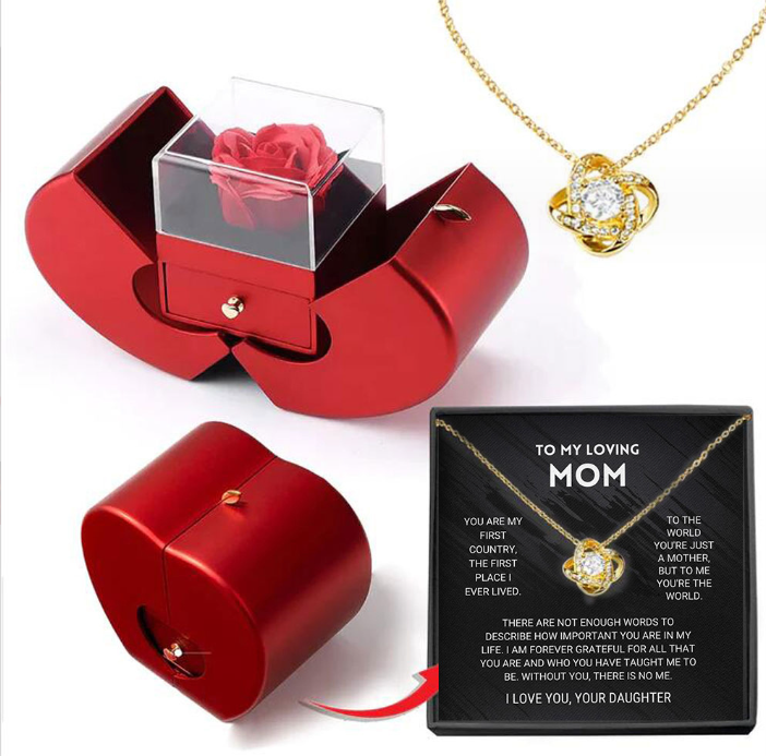 Skanto | Rose Apple Jewelry Box™ | With Eternal Rose Necklace.
