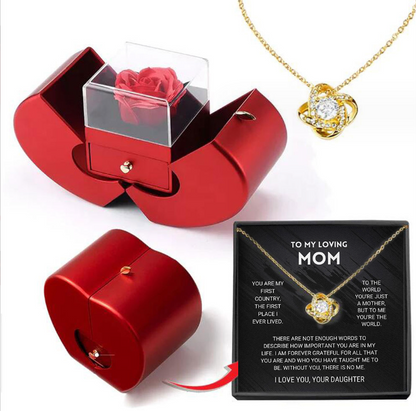 BowLift | Rose Apple Jewelry Box™ | With Eternal Rose Necklace.