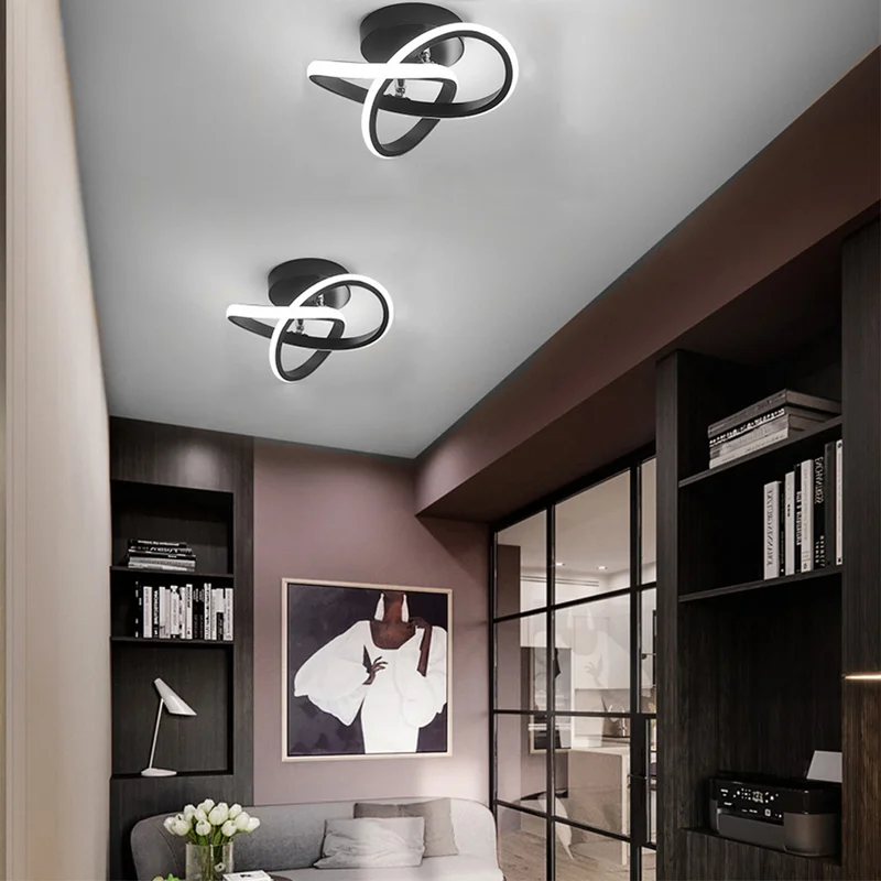 Skanto | LED Ceiling Lamp with Black Metal Frame