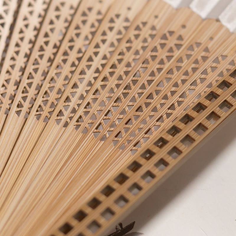 Bamboo satin hand fan
