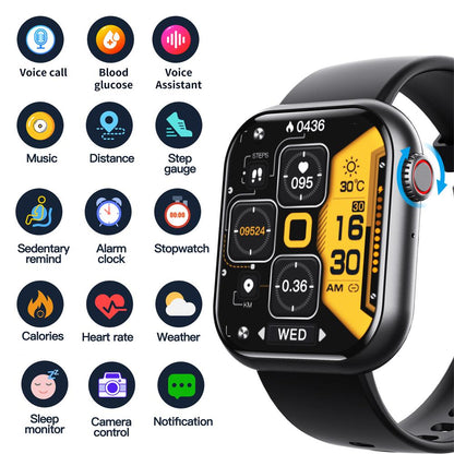 Skanto | Blood Glucose Blood Pressure Blood Oxygen Sleep Monitor Waterproof Smartwatch