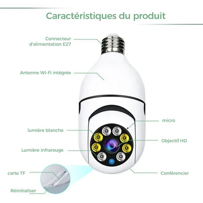 Wireless Wi-Fi Security Camera with Light Bulb | Karnz