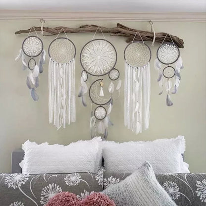 Dreamcatcher Moon and Stars Hanging Above Bed (5 PCS) Skanto