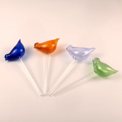 Self-watering glass birds