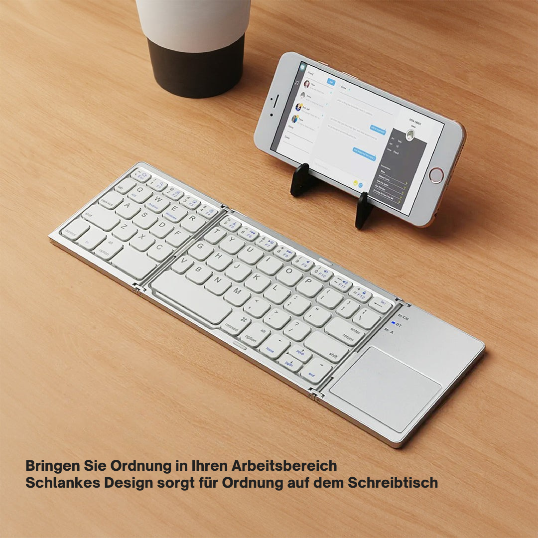Skanto | Foldable Bluetooth Keyboard | Built-in Touchpad | Black