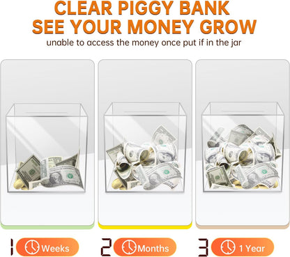 Unopenable Transparent Acrylic Piggy Bank | Skanto