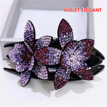 Double Flower Rhinestone Hairpin | Karnz