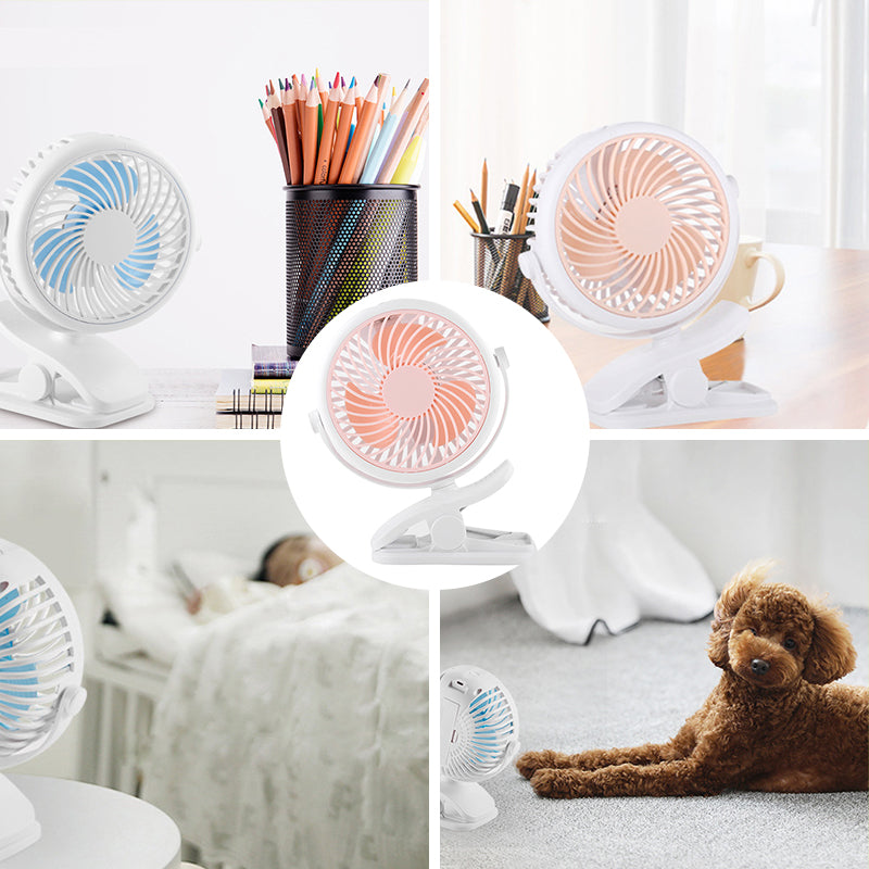 BowLift | Portable Clamp Fan with 360° Rotation – USB & Rechargeable Battery