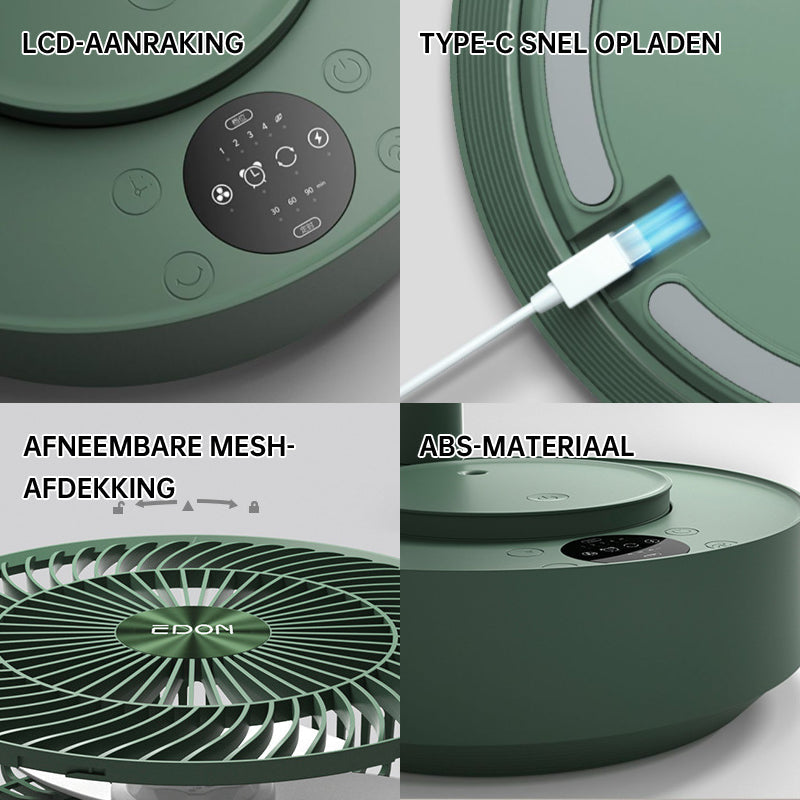 Portable Rechargeable Telescopic Fan with low-noise design and adjustable height