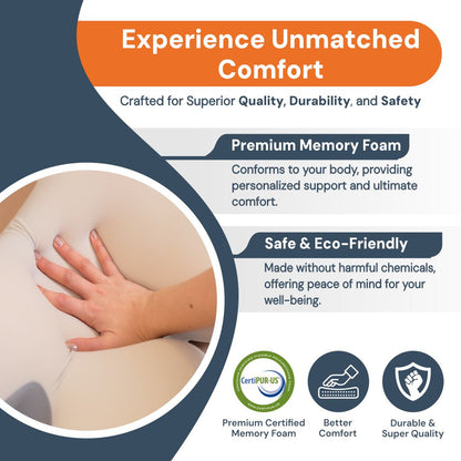 BowLift | Side Sleeper Pillow | Ergonomic Memory Foam for Neck Pain Relief & Comfortable Sleep |Best Pillow for Back Pain