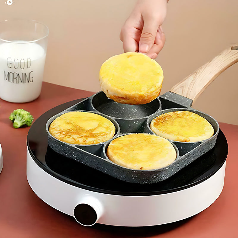 Skanto | Four-Hole Egg Pan, Breakfast Omelette Household Frying Pan Non-Stick Pan