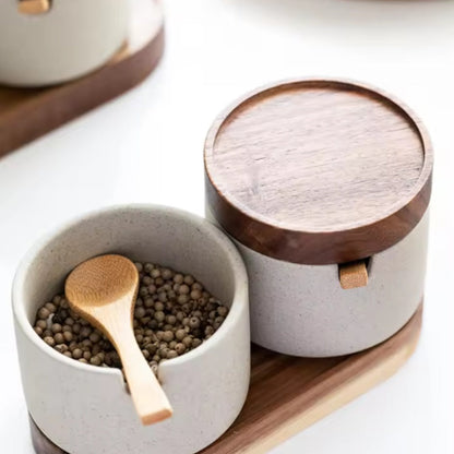 Skanto | Rustic Ceramic Spice Jar Set