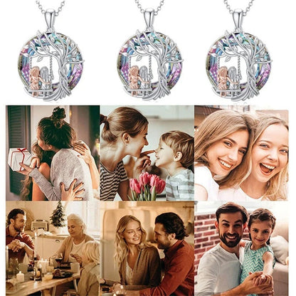 BowLift | Tree of Life Sister on the Swing Cry-stal Pendant Necklace