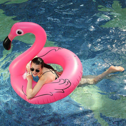 Inflatable flamingo pool swim ring