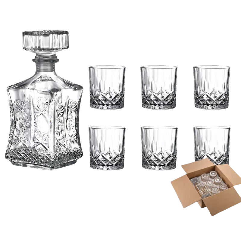 Skanto | RoyalPour - 7-Piece Whiskey Decanter Gift Set