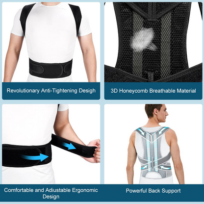 BowLift | Posture Corrector Back Brace – Adjustable Lumbar Support Belt for Back Pain Relief & Spine Alignment | Unisex UK