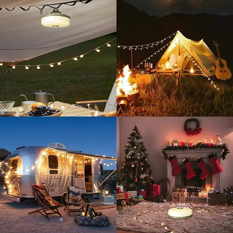 Skanto-in-1 Camp Light | Portable Camping Lantern, String Lights with 8 Light Modes, Rechargeable Power Bank for Outdoor Adventures
