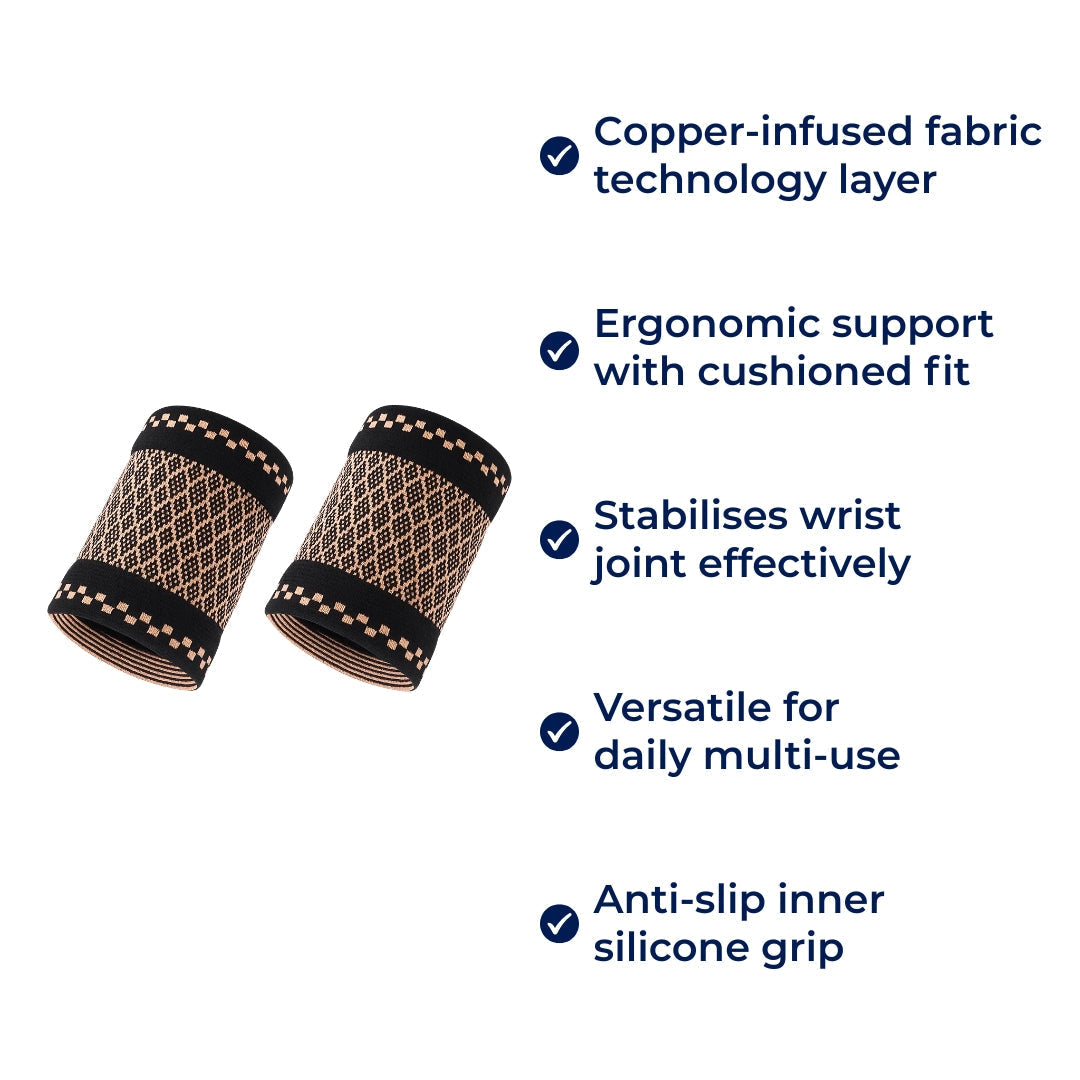 Copper‑Infused Compression for Wrist Pain Relief – Breathable Low‑Profile Sleeve for Everyday & Sports Bowlift