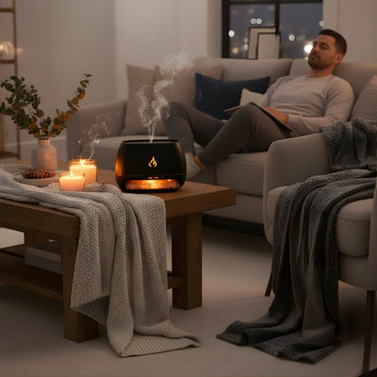 Soothes dry air and aids sleep – Himalayan salt crystal, quiet mist, and calming home environment wellness bowl