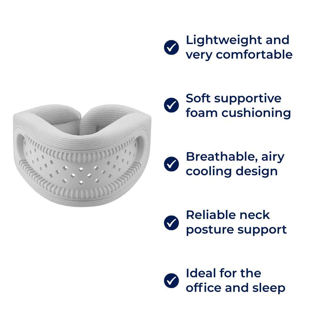 Lightweight Neck Support Brace – Foam Cushioning Breathable Design – Pain Relief for Office & Sleep Bowlift