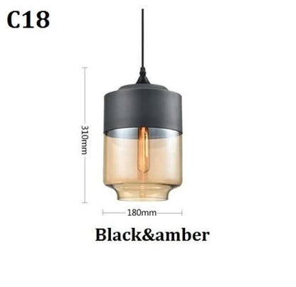 Skanto | Hand-Blown Glass & Wood Pendant Lamp Adjustable