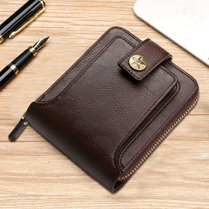 Skanto | Men's Ny Short Fashion Trend Multi-Card Horizontal Zipper Wallet