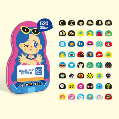 BowLift | Nail Sticker Set for Kids (520 Pieces)