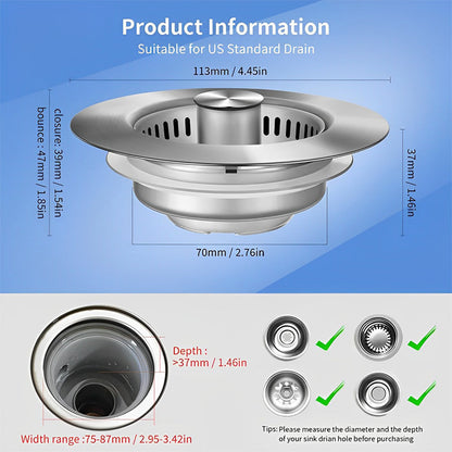 Sandsberg | Upgrade 3-in-1 kitchen sink drain strainer