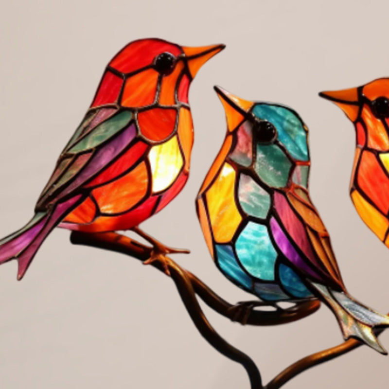 BowLift |Bird on Branch Metal Painted Desktop Ornament