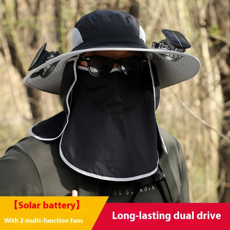 Quick-drying Solar Fan Outdoor Big Brim Sun Hat | Bowlift