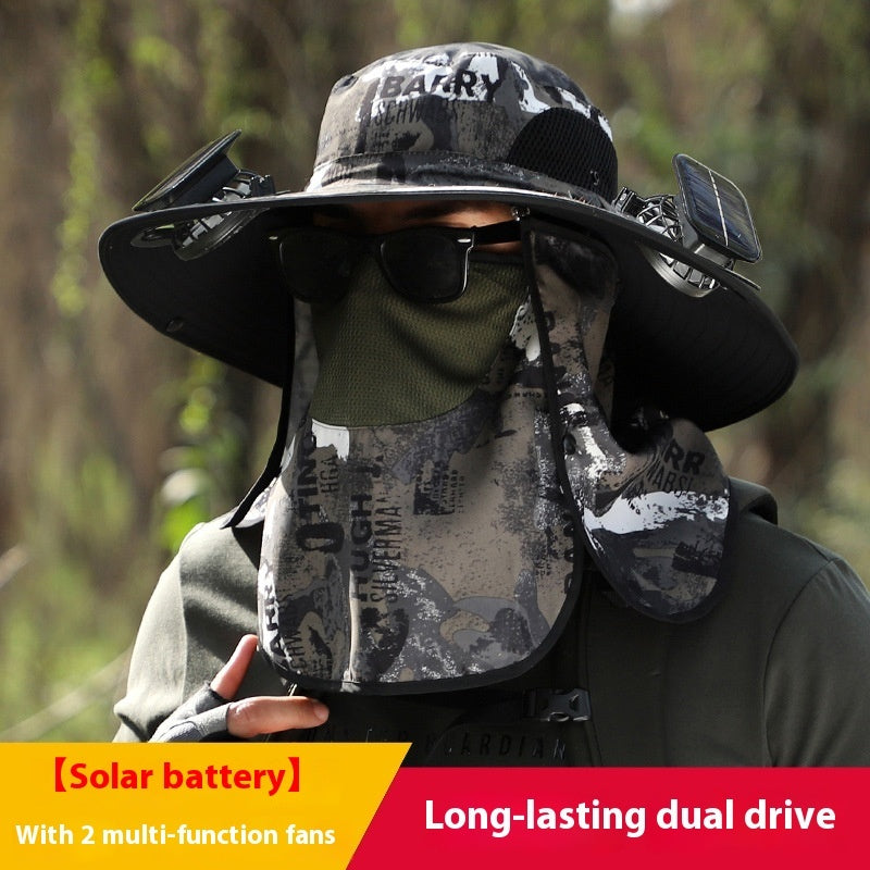 Quick-drying Solar Fan Outdoor Big Brim Sun Hat | Bowlift